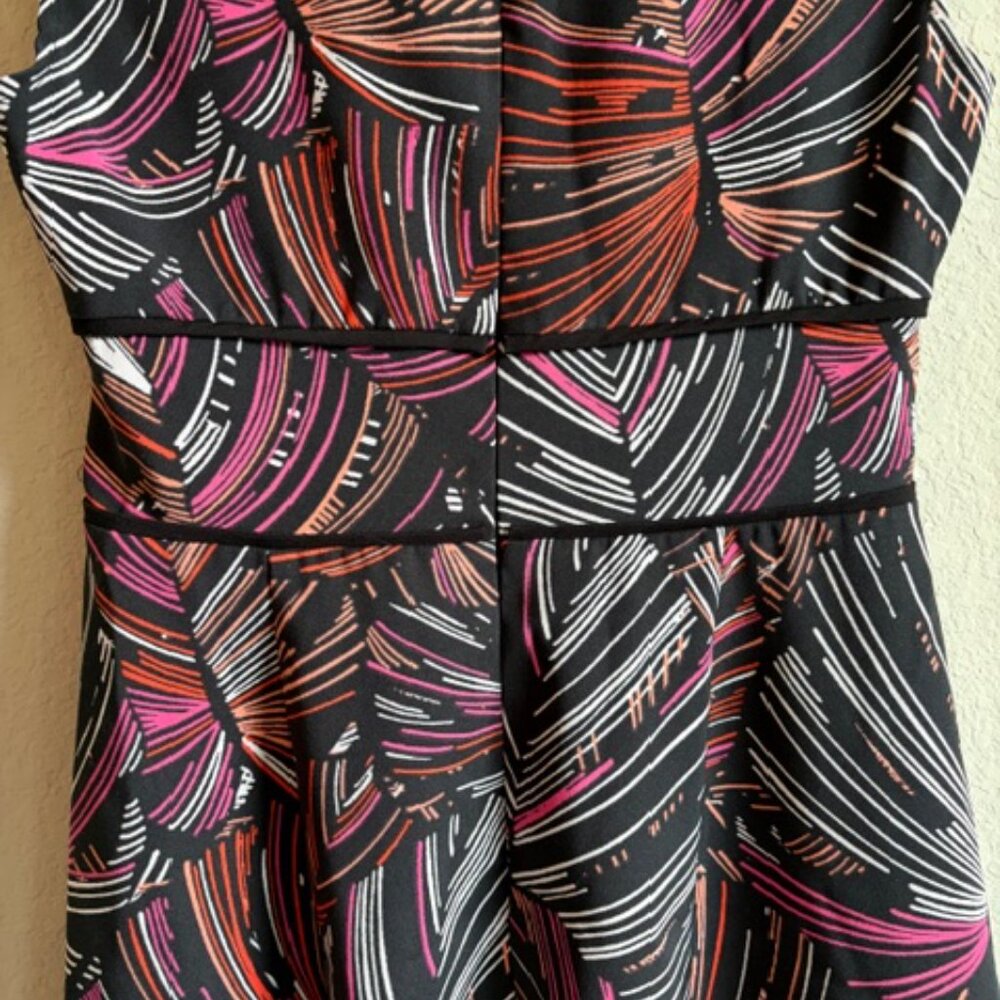 London Times Dress Womens Black Abstract Print Size 4 Fit & Flare Mod Preppy - Picture 5 of 11
